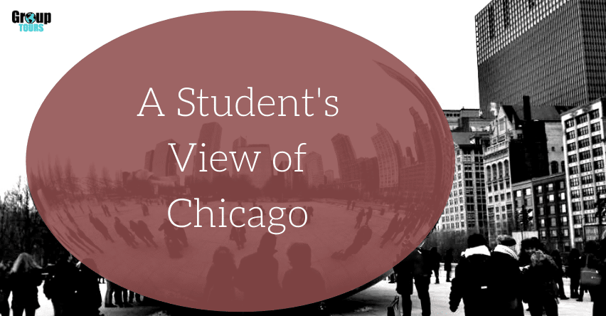Students View of Chicago blog title over black and white image of Chicago
