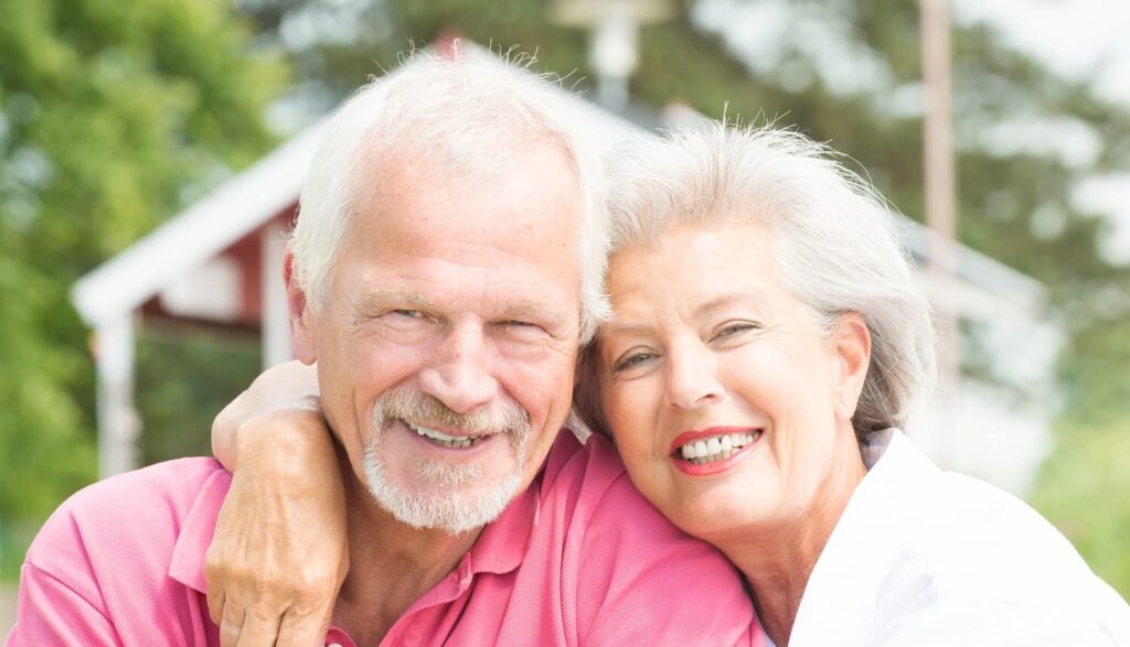 Smiling senior couple