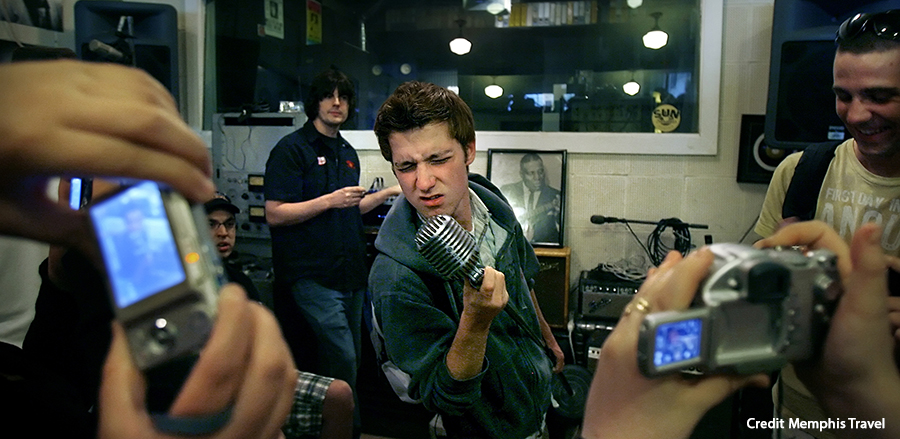 Group performing at Sun Studio Credit Memphis Travel