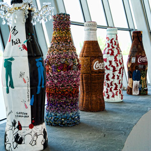 World of Coca Cola decorated Giant Cocacola bottles