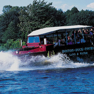 Boston Duck on Tour going into the water