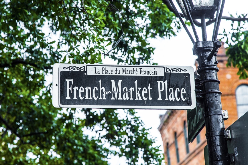 La Place Du Marché Francais French Market Place Street sign