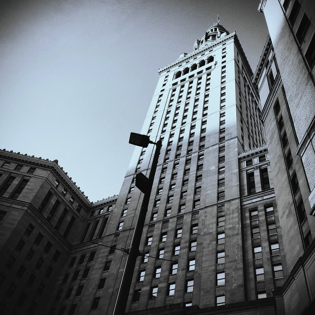 Cleveland Buildings in black and white