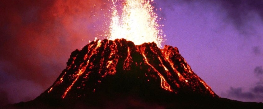 Puu Oo Volcano Erupting