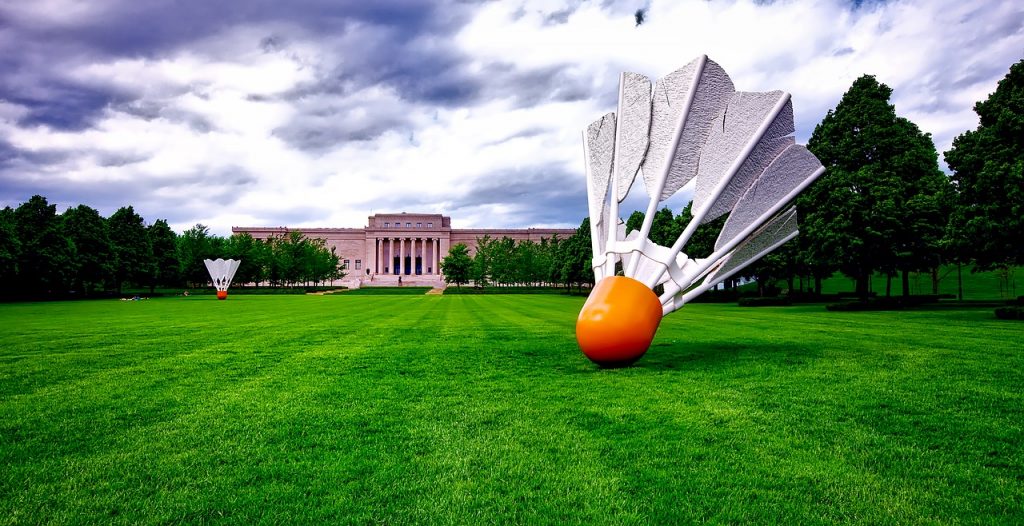 Giant Shuttlecock in front of Atkins Art Museum