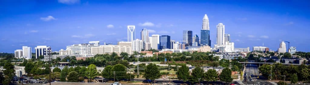Skyline of Uptown Charlotte, North Carolina.
