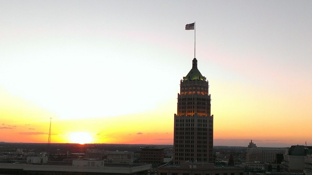 San Antonio skyline at sunrise