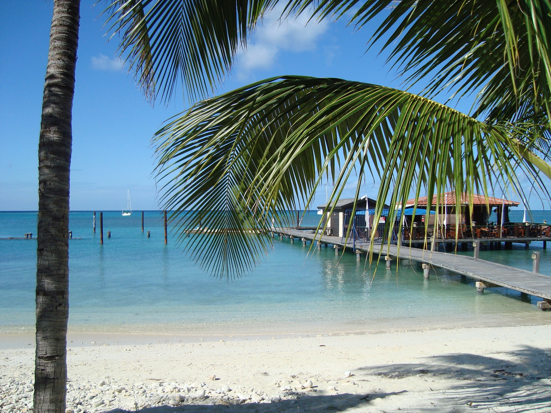Private patio on sandy beach