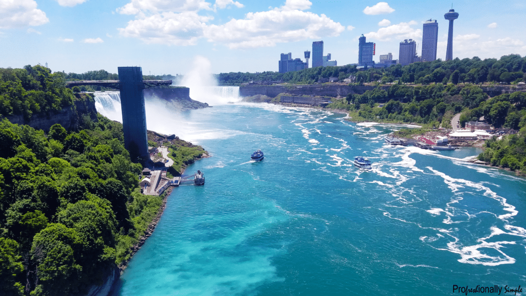 Arial view of Niagra falls