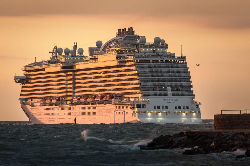 Princess Cruises Ship at sunset