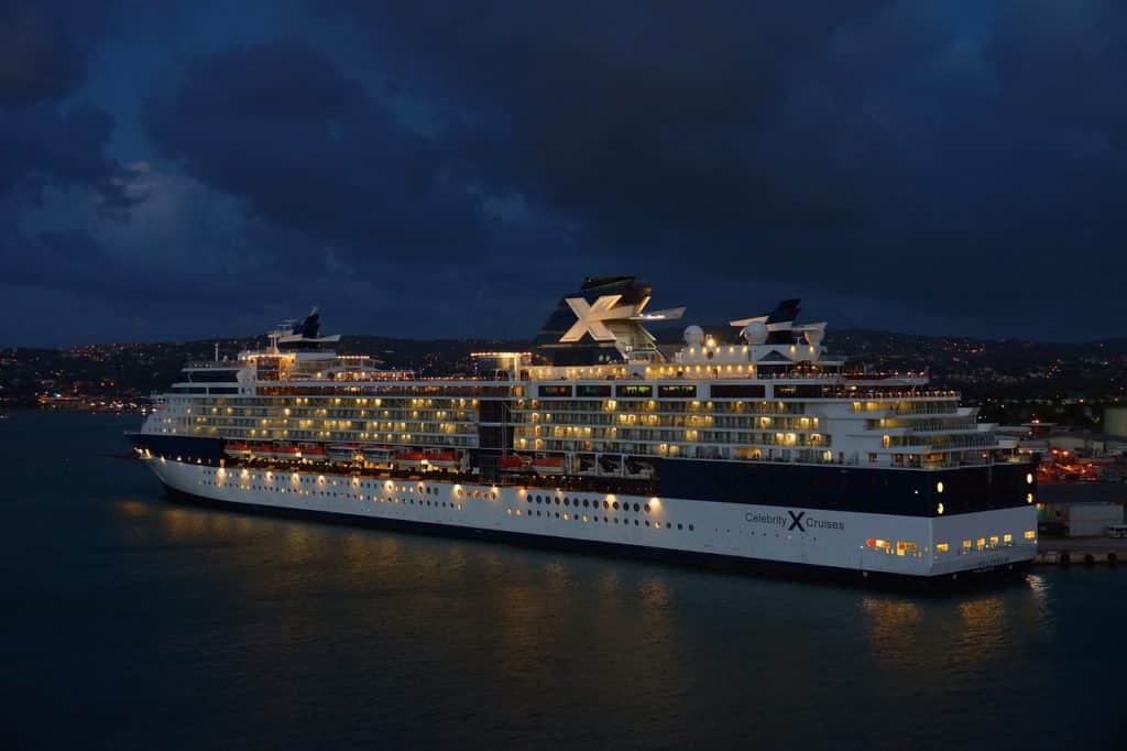 Celebrity Cruise Ship Light up at night