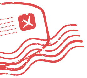 Red Travel Stamp