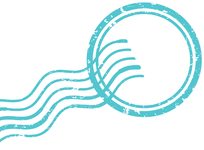 Teal Travel Stamp Graphic